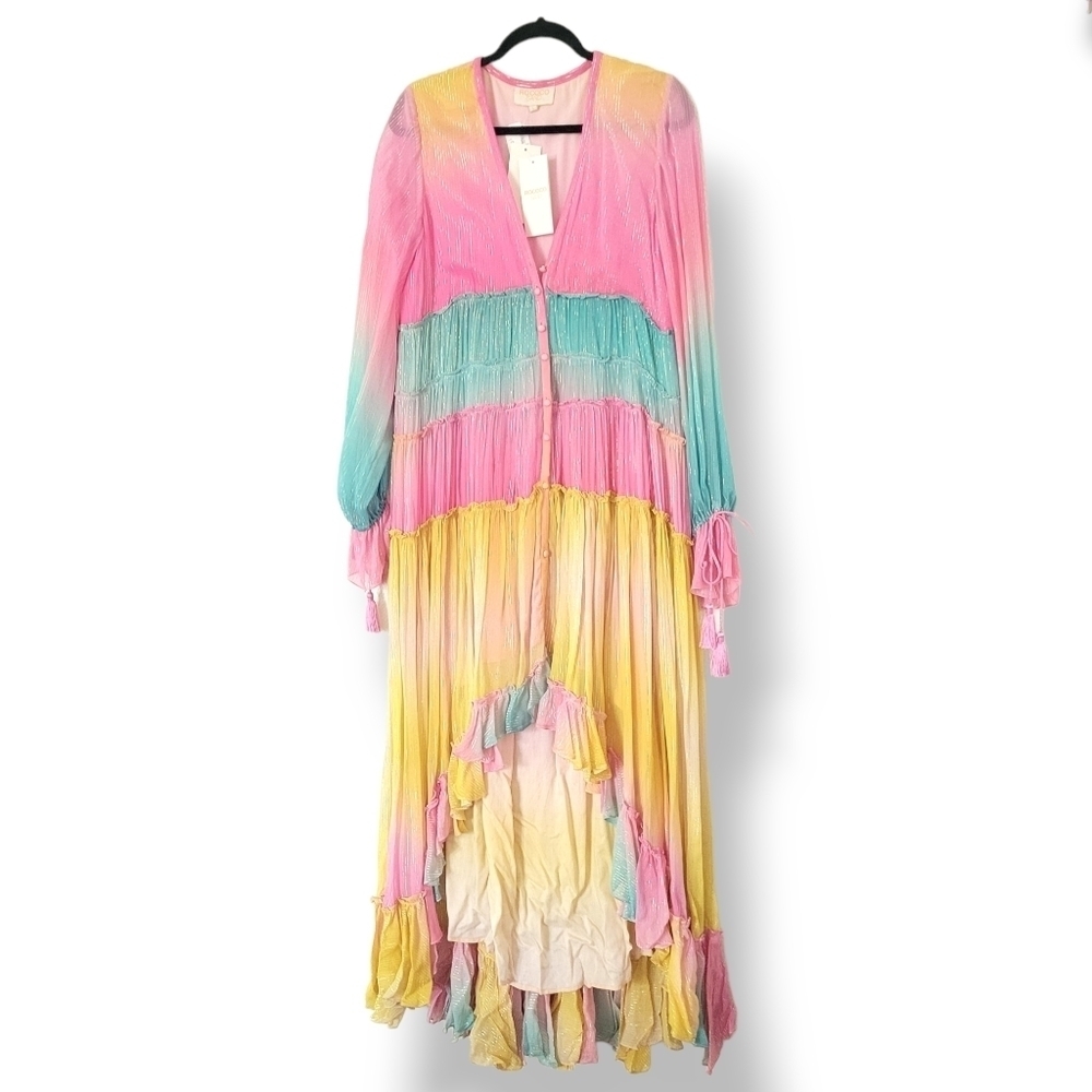 ROCOCO SAND Maxi Dress Summer Sequin Pastel High-Low Dress Ombre Bloggers Fave - Picture 8 of 16